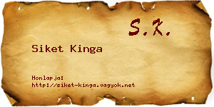 Siket Kinga névjegykártya