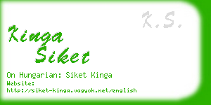 kinga siket business card